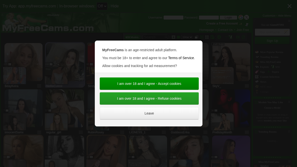 MyFreeCams · Anteprima di