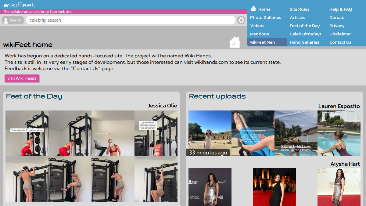 wikiFeet · Anteprima di